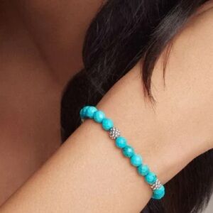 LAGOS Signature Caviar Five Station Sterling Turquoise Bead Bracelet
